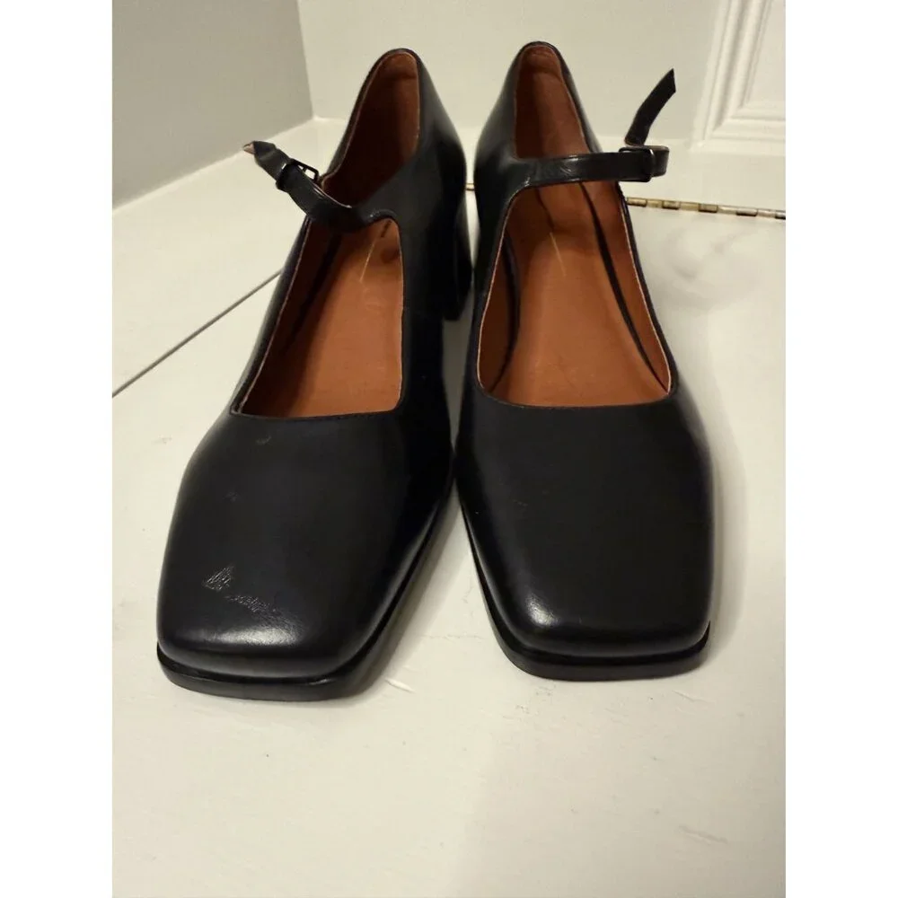 Intentionally Blank Christopher Mary Jane Heel Black Leather US 11 NEW $198 - Picture 11 of 15